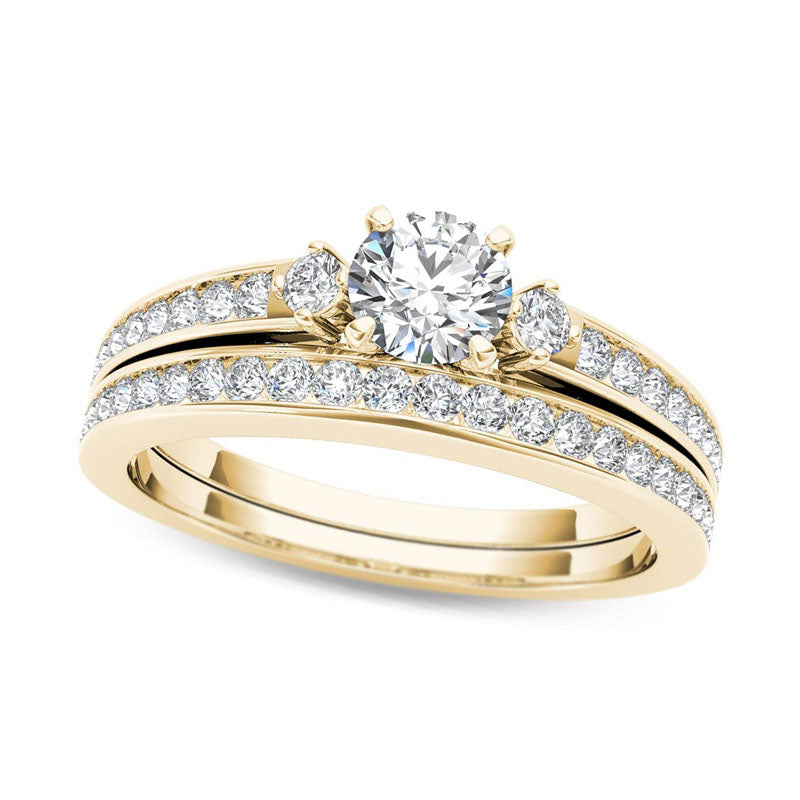 Image of ID 1 10 CT TW Natural Diamond Bridal Engagement Ring Set in Solid 14K Gold