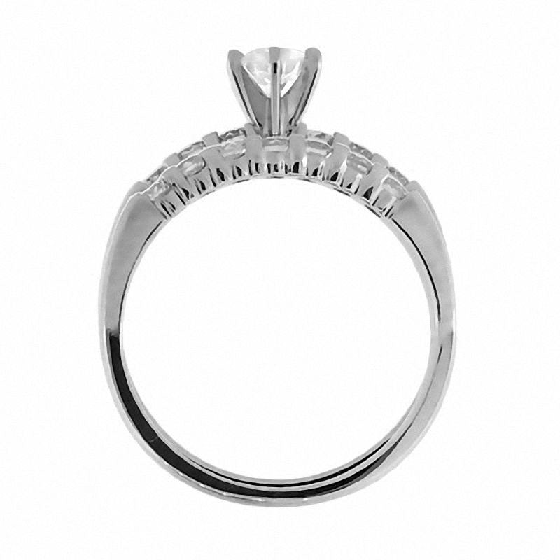 Image of ID 1 10 CT TW Natural Diamond Bridal Engagement Ring Set in Solid 14K White Gold