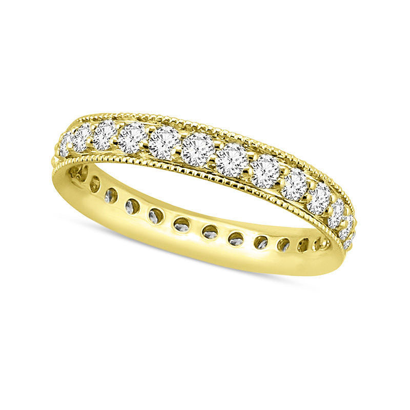 Image of ID 1 10 CT TW Natural Diamond Channel Set Antique Vintage-Style Eternity Wedding Band in Solid 14K Gold