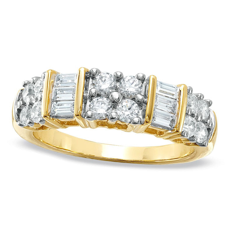 Image of ID 1 10 CT TW Natural Diamond Clover Band in Solid 10K Yellow Gold