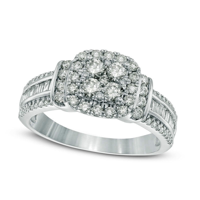Image of ID 1 10 CT TW Natural Diamond Composite Frame Engagement Ring in Solid 10K White Gold