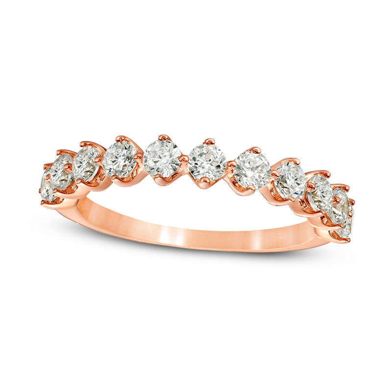 Image of ID 1 10 CT TW Natural Diamond Eleven Stone Anniversary Band in Solid 10K Rose Gold