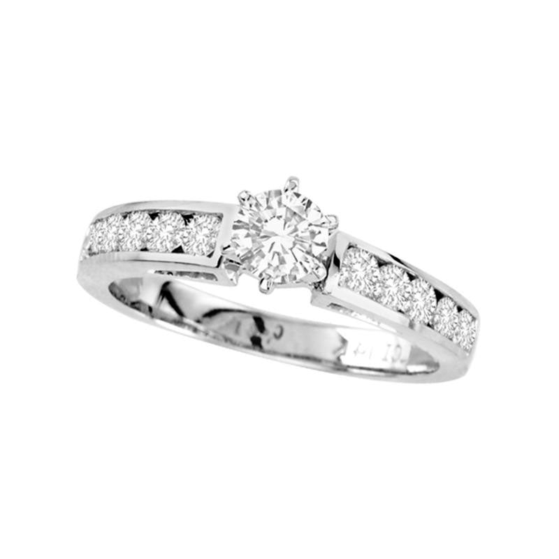 Image of ID 1 10 CT TW Natural Diamond Engagement Ring in Solid 14K White Gold