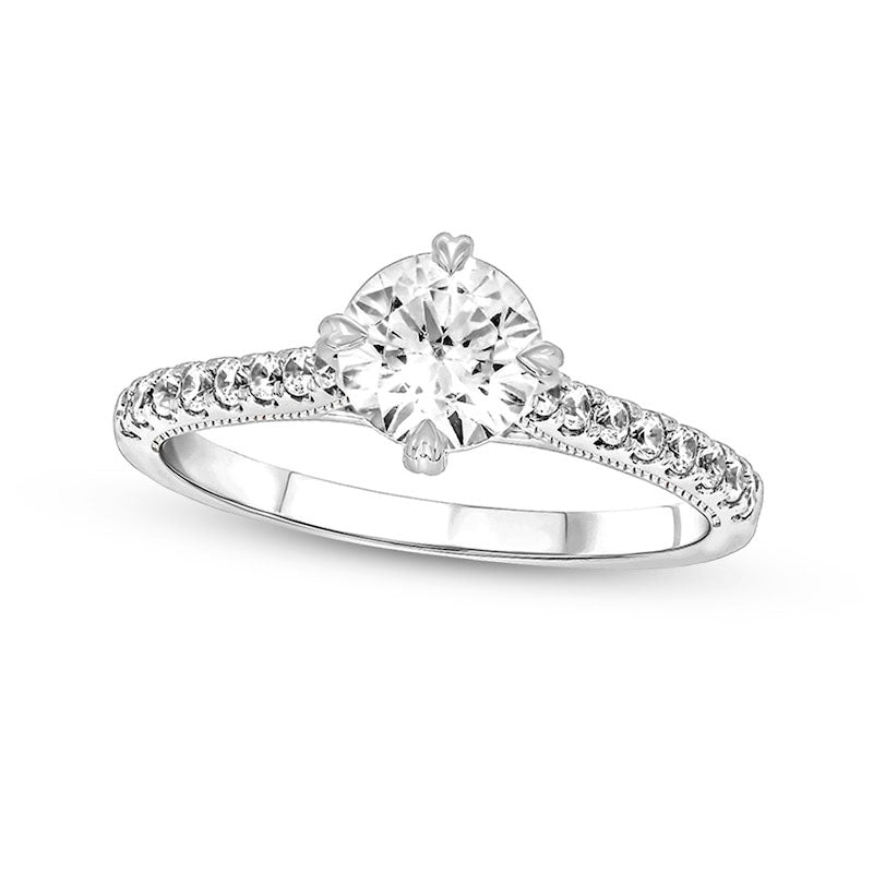 Image of ID 1 10 CT TW Natural Diamond Engagement Ring in Solid 14K White Gold (I/I2)