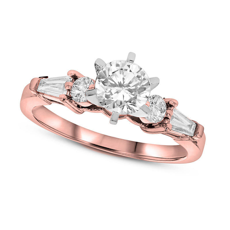 Image of ID 1 10 CT TW Natural Diamond Engagement Ring in Solid 18K Rose Gold