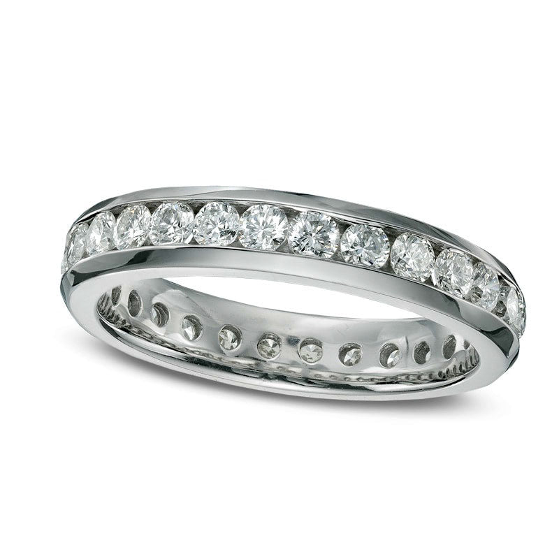 Image of ID 1 10 CT TW Natural Diamond Eternity Channel Set Wedding Band in Solid 14K White Gold