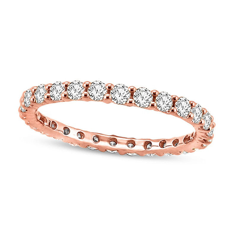 Image of ID 1 10 CT TW Natural Diamond Eternity Wedding Band in Solid 14K Rose Gold