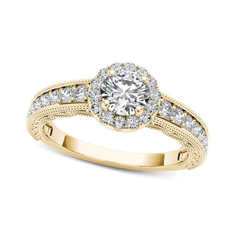 Image of ID 1 10 CT TW Natural Diamond Frame Antique Vintage-Style Engagement Ring in Solid 14K Gold