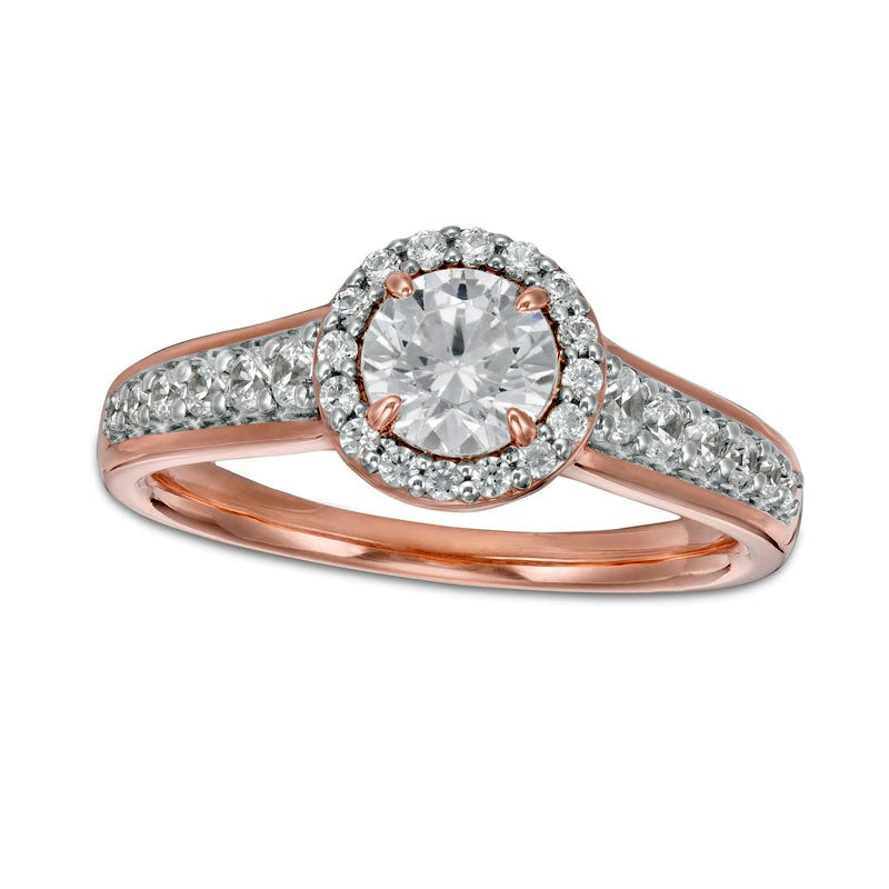 Image of ID 1 10 CT TW Natural Diamond Frame Engagement Ring in Solid 14K Rose Gold