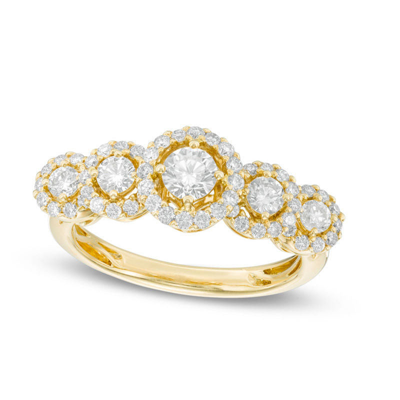 Image of ID 1 10 CT TW Natural Diamond Frame Five Stone Anniversary Band in Solid 14K Gold
