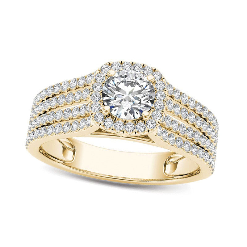 Image of ID 1 10 CT TW Natural Diamond Frame Multi-Row Engagement Ring in Solid 14K Gold