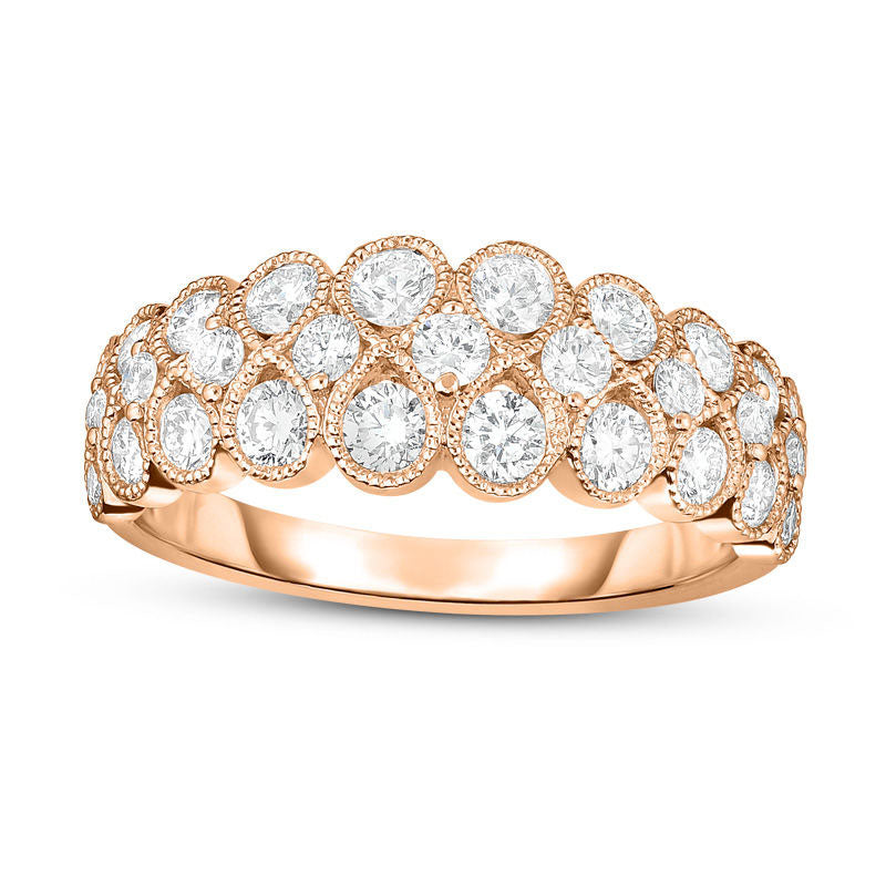 Image of ID 1 10 CT TW Natural Diamond Infinity Antique Vintage-Style Band in Solid 14K Rose Gold