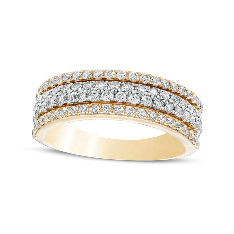 Image of ID 1 10 CT TW Natural Diamond Multi-Row Anniversary Band in Solid 14K Gold
