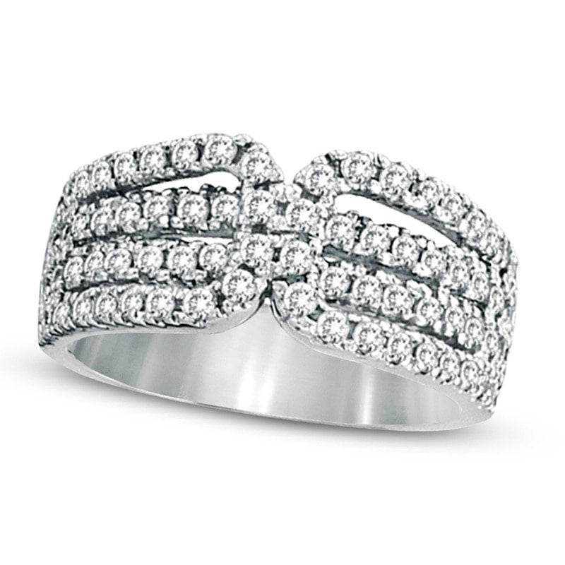 Image of ID 1 10 CT TW Natural Diamond Multi-Row Band in Solid 14K White Gold