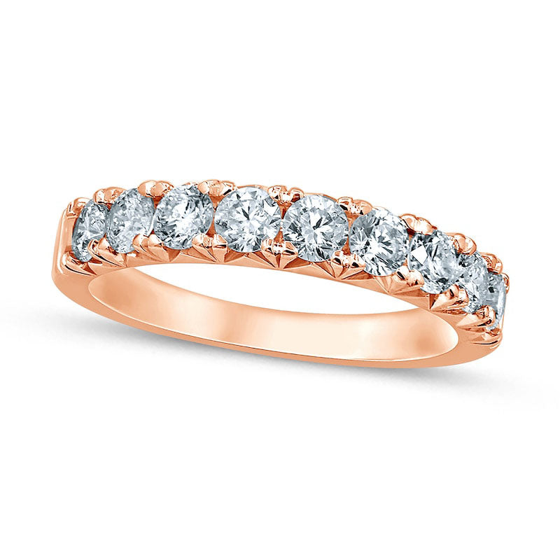 Image of ID 1 10 CT TW Natural Diamond Nine Stone Anniversary Band in Solid 14K Rose Gold