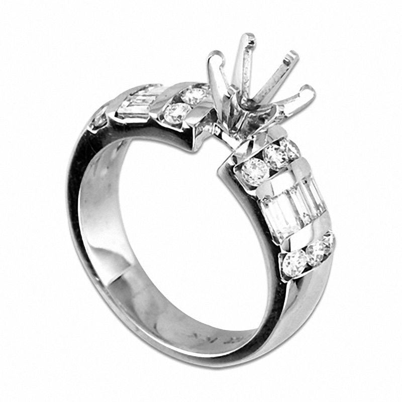 Image of ID 1 10 CT TW Natural Diamond Semi-Mount in Solid 14K White Gold