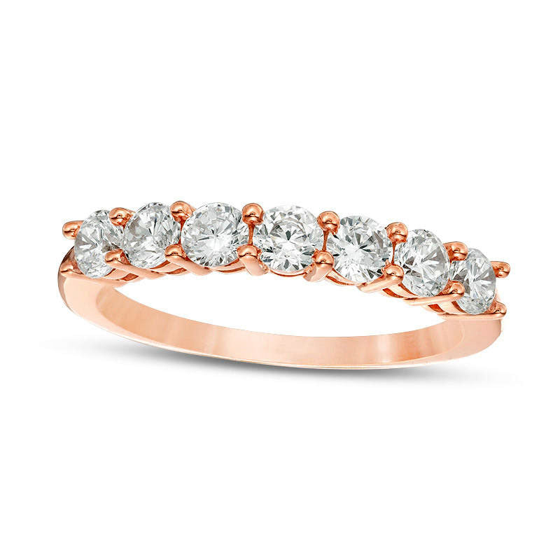 Image of ID 1 10 CT TW Natural Diamond Seven Stone Anniversary Band in Solid 10K Rose Gold