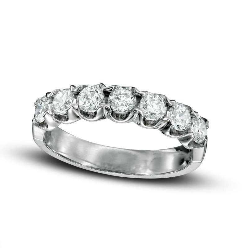 Image of ID 1 10 CT TW Natural Diamond Seven Stone Anniversary Band in Solid 14K White Gold
