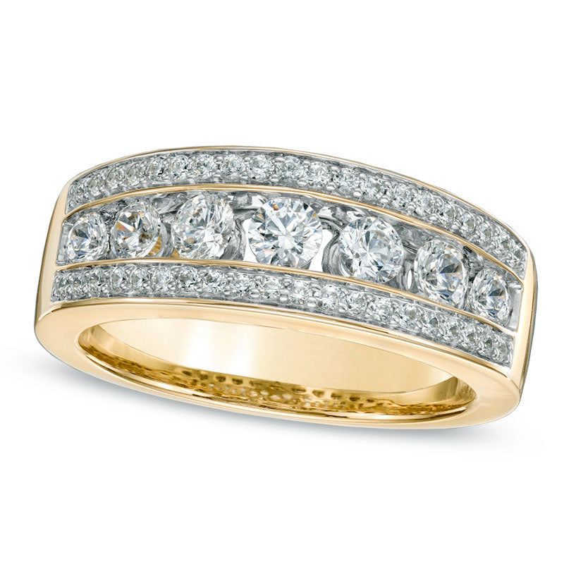 Image of ID 1 10 CT TW Natural Diamond Seven Stone Band in Solid 14K Gold