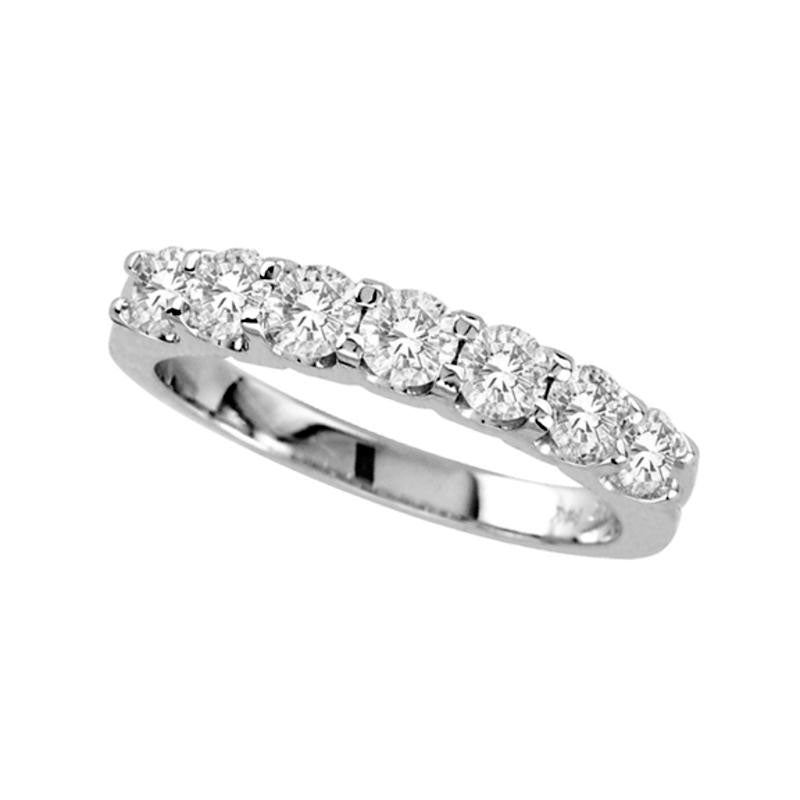 Image of ID 1 10 CT TW Natural Diamond Seven Stone Wedding Band in Solid 14K White Gold