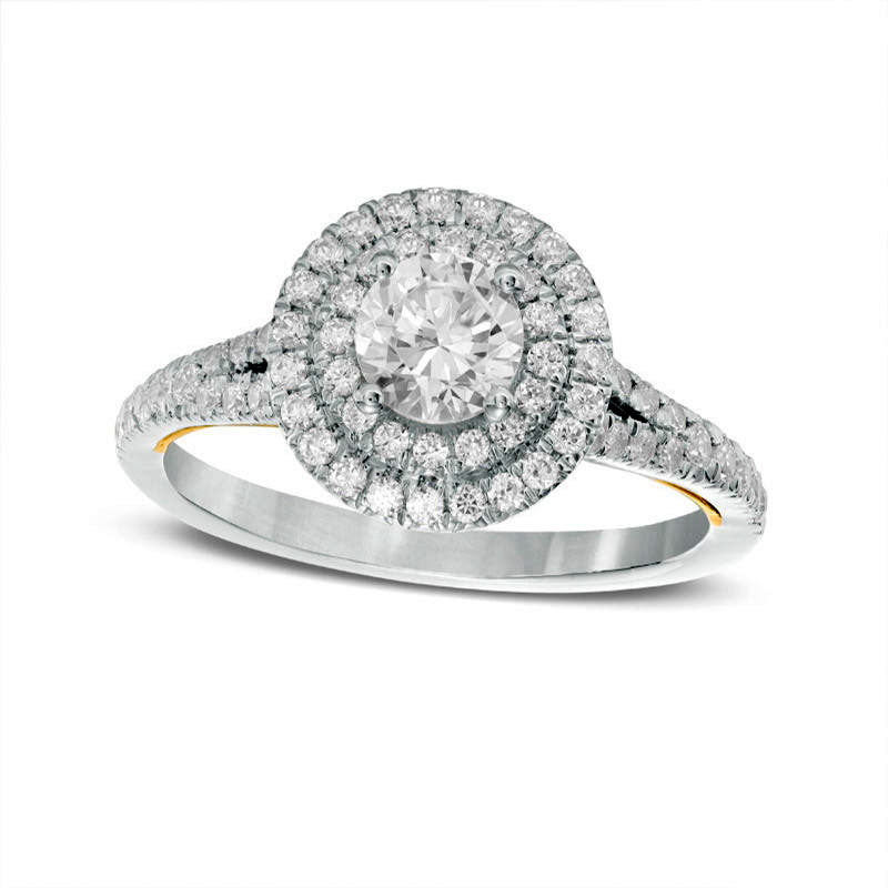 Image of ID 1 10 CT TW Natural Diamond Split Shank Engagement Ring in Solid 14K Two-Tone Gold