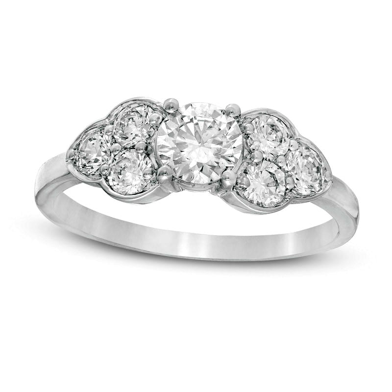 Image of ID 1 10 CT TW Natural Diamond Tri-Sides Engagement Ring in Solid 10K White Gold