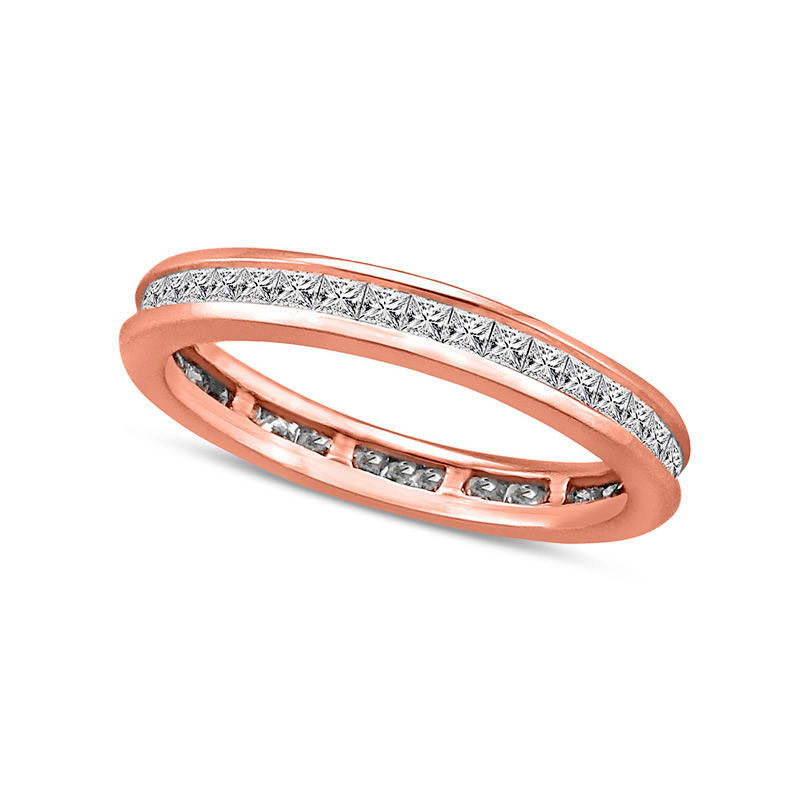 Image of ID 1 10 CT TW Princess-Cut Natural Diamond Eternity Wedding Band in Solid 14K Rose Gold
