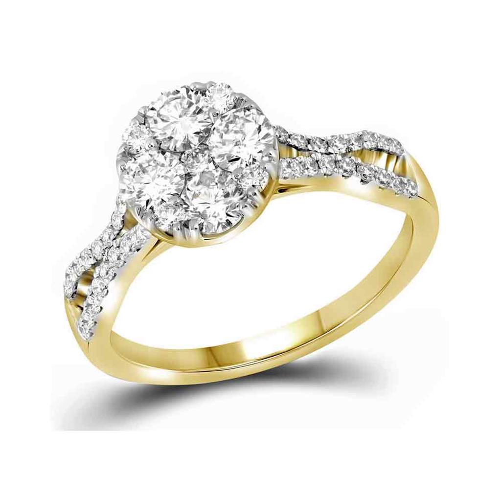 Image of ID 1 10k Yellow Gold Diamond Bridal Engagement Ring 1 Cttw
