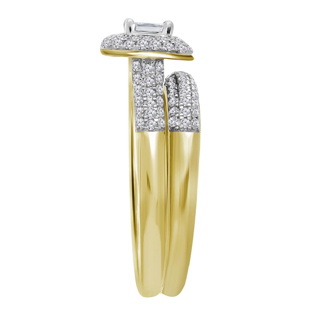 Image of ID 1 10k Yellow Gold Princess Diamond Bridal Wedding Ring Set 1 Cttw
