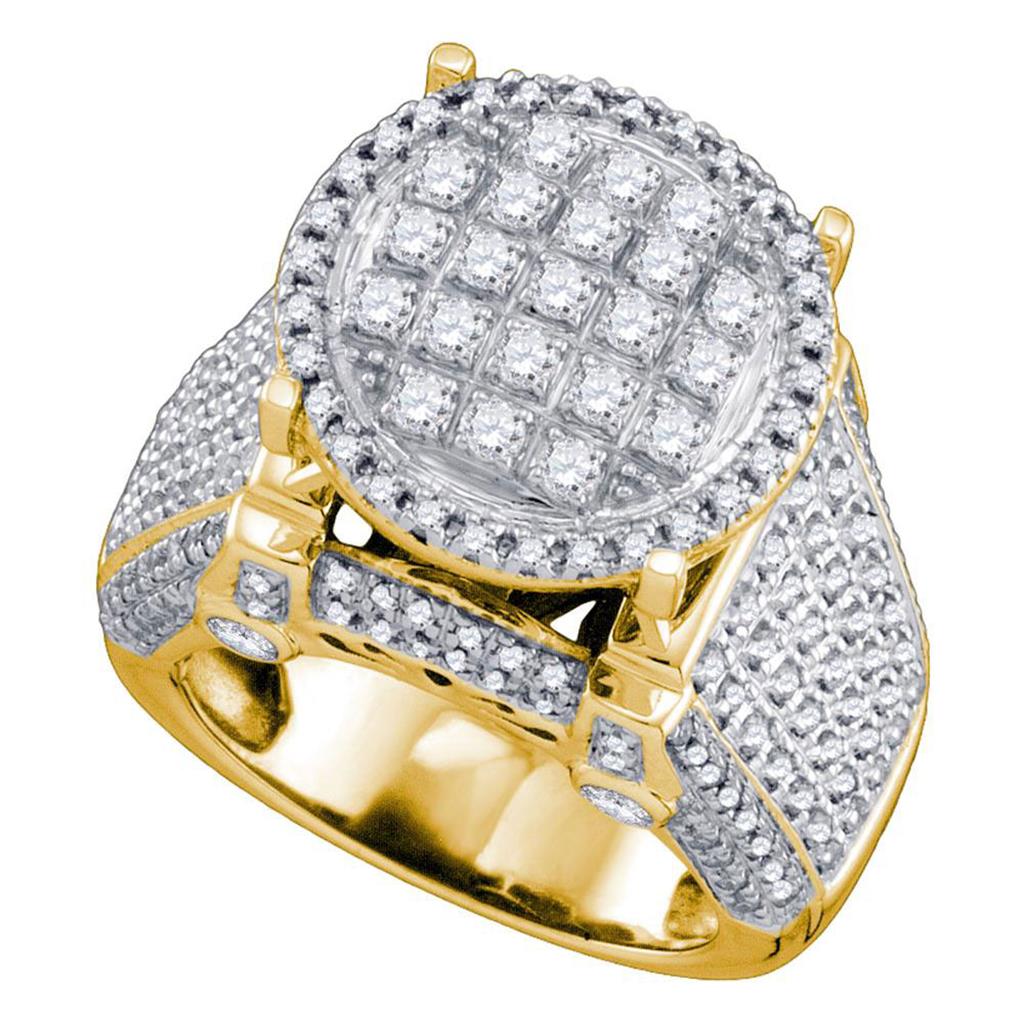 Image of ID 1 10k Yellow Gold Round Diamond Fashion Ring 1-3/4 Cttw