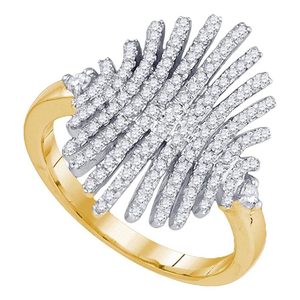 Image of ID 1 10k Yellow Gold Round Diamond Fashion Ring 1/2 Cttw