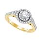 Image of ID 1 10k Yellow Gold Round Diamond Solitaire Bridal Engagement Ring 3/4 Cttw