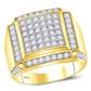 Image of ID 1 10k Yellow Gold Round Diamond Square Cluster Ring 2 Cttw