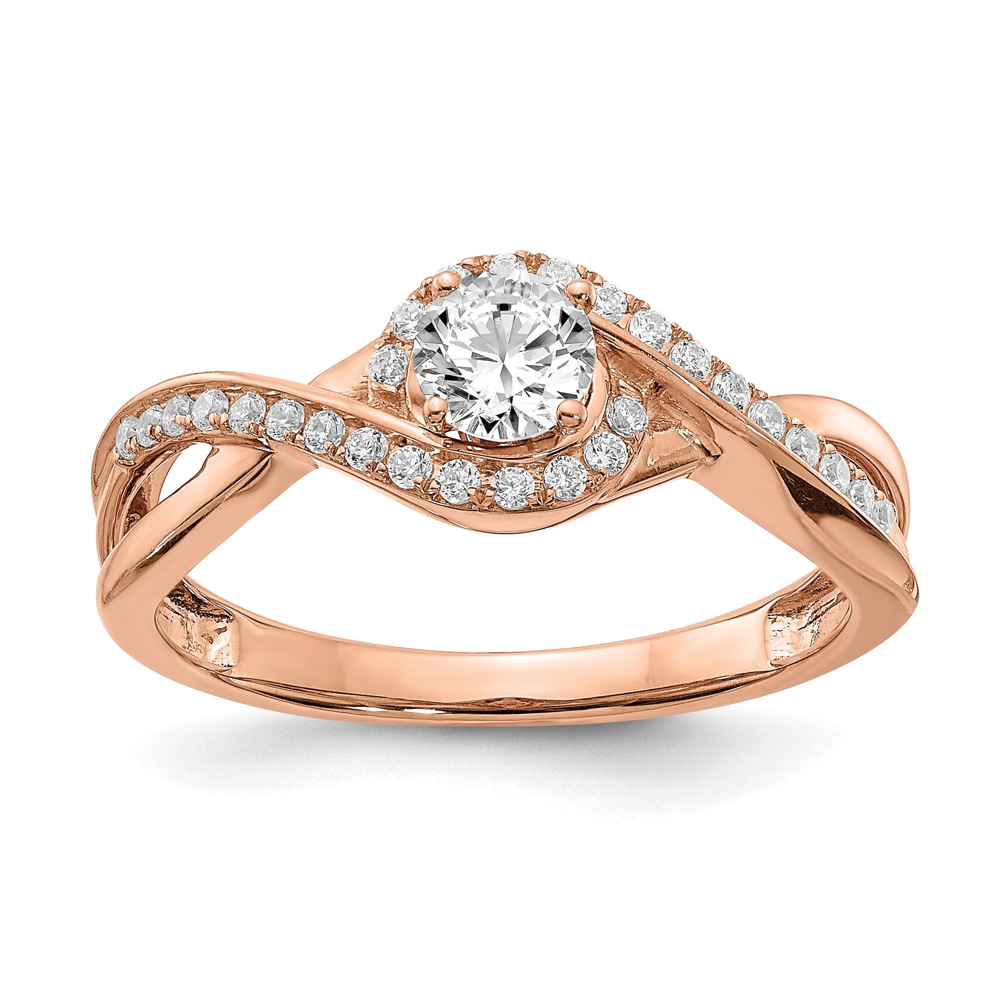 Image of ID 1 1/2 Ct Natural Diamond Infinity Love Engagement Bridal Ring 14K Rose Gold