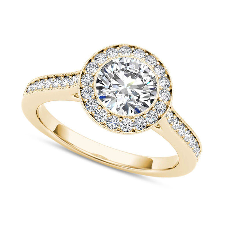 Image of ID 1 120 CT TW Natural Diamond Frame Antique Vintage-Style Engagement Ring in Solid 14K Gold