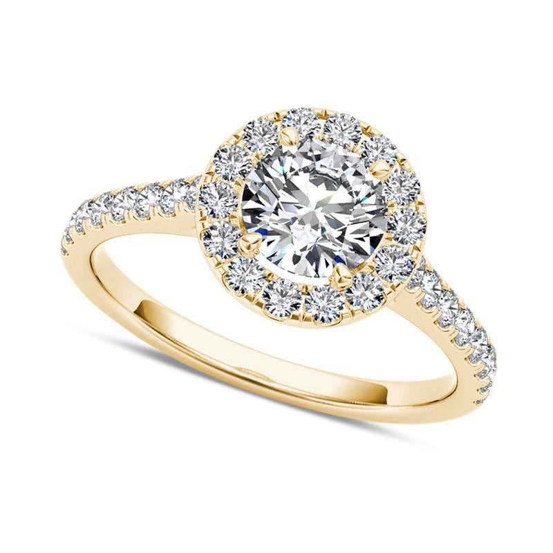 Image of ID 1 120 CT TW Natural Diamond Frame Engagement Ring in Solid 14K Gold