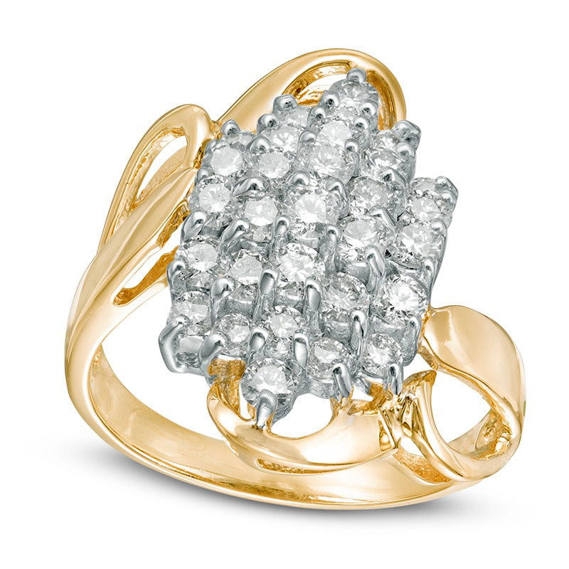 Image of ID 1 125 CT TW Natural Diamond Composite Bypass Ring in Solid 14K Gold