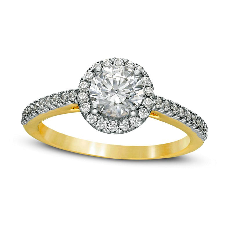 Image of ID 1 125 CT TW Natural Diamond Frame Engagement Ring in Solid 14K Gold