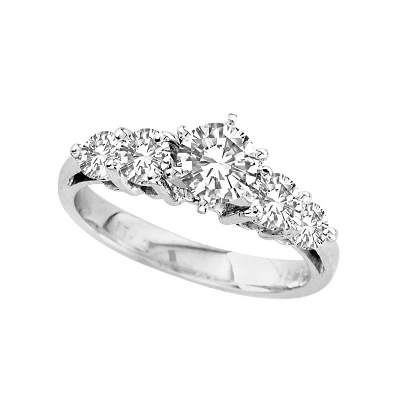 Image of ID 1 138 CT TW Natural Diamond Engagement Ring in Solid 14K White Gold