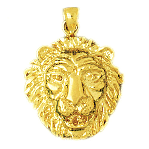 Image of ID 1 14K Gold 20MM Lion Head Pendant