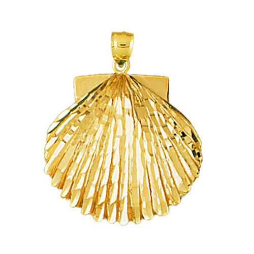 Image of ID 1 14K Gold 21MM Scallop Shell Pendant