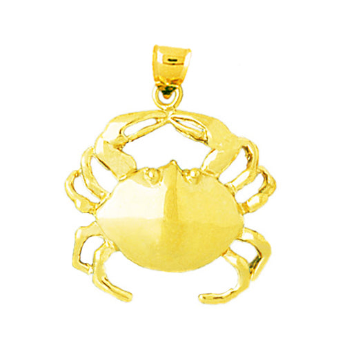 Image of ID 1 14K Gold 25MM Crab Pendant