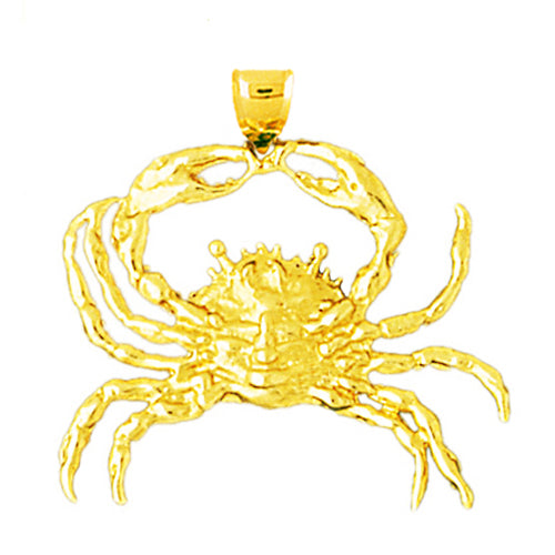 Image of ID 1 14K Gold 26MM Crab Pendant