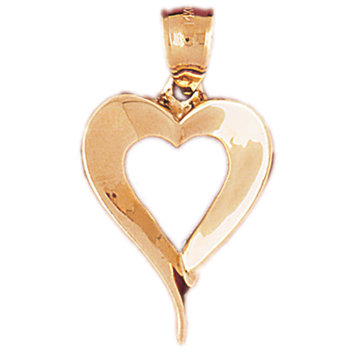 Image of ID 1 14K Gold 26MM Floating Heart Pendant