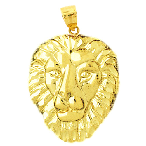 Image of ID 1 14K Gold 26MM Lion Head Pendant
