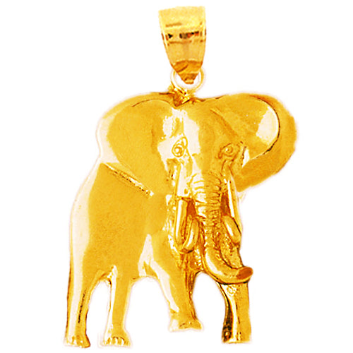Image of ID 1 14K Gold 29MM Elephant Pendant