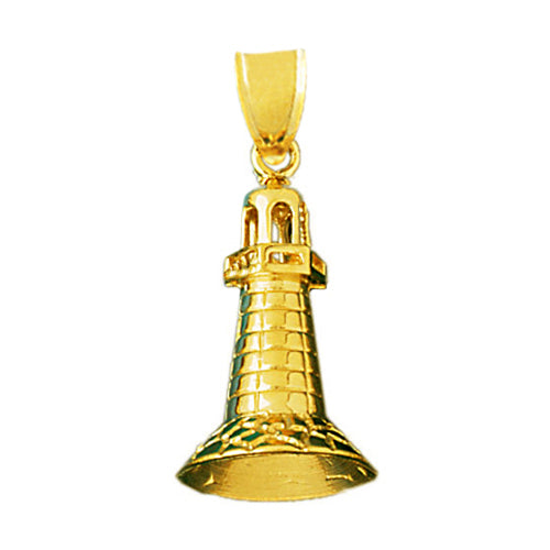 Image of ID 1 14K Gold 3-D Lighthouse Pendant