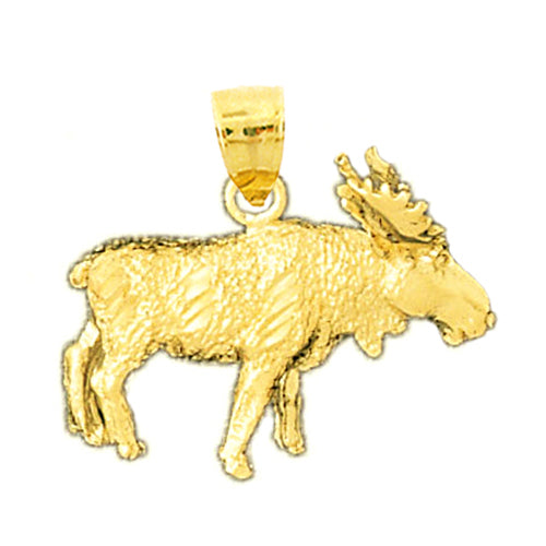 Image of ID 1 14K Gold 3-D Moose Pendant