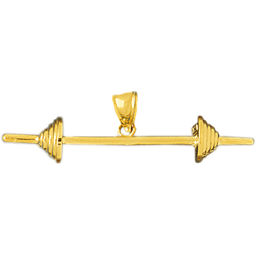 Image of ID 1 14K Gold 3 Dimensional Barbell Pendant