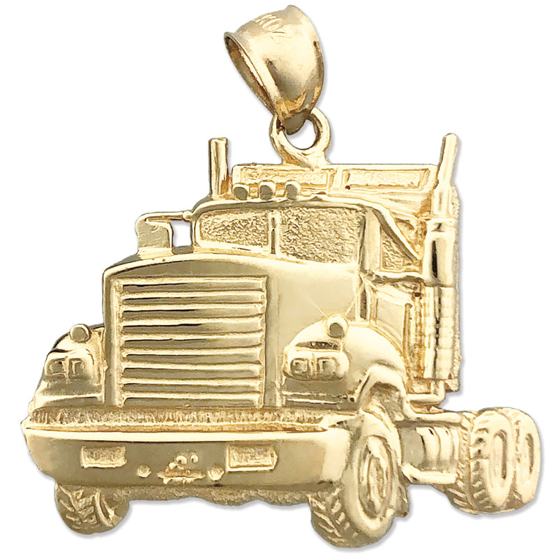 Image of ID 1 14K Gold 30MM Big Rig Truck Pendant